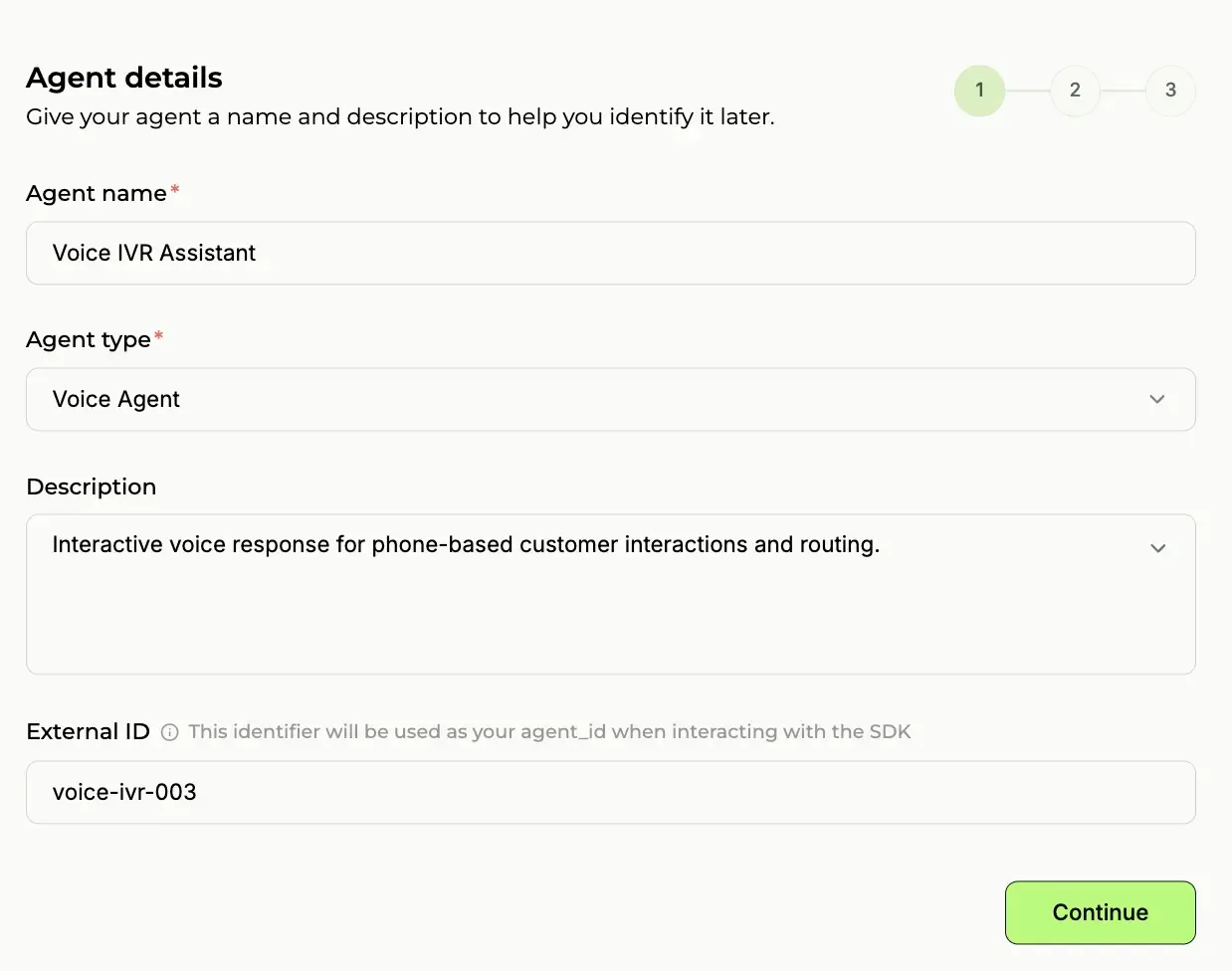 Creating a new agent in Paygent - Agent Name and ID