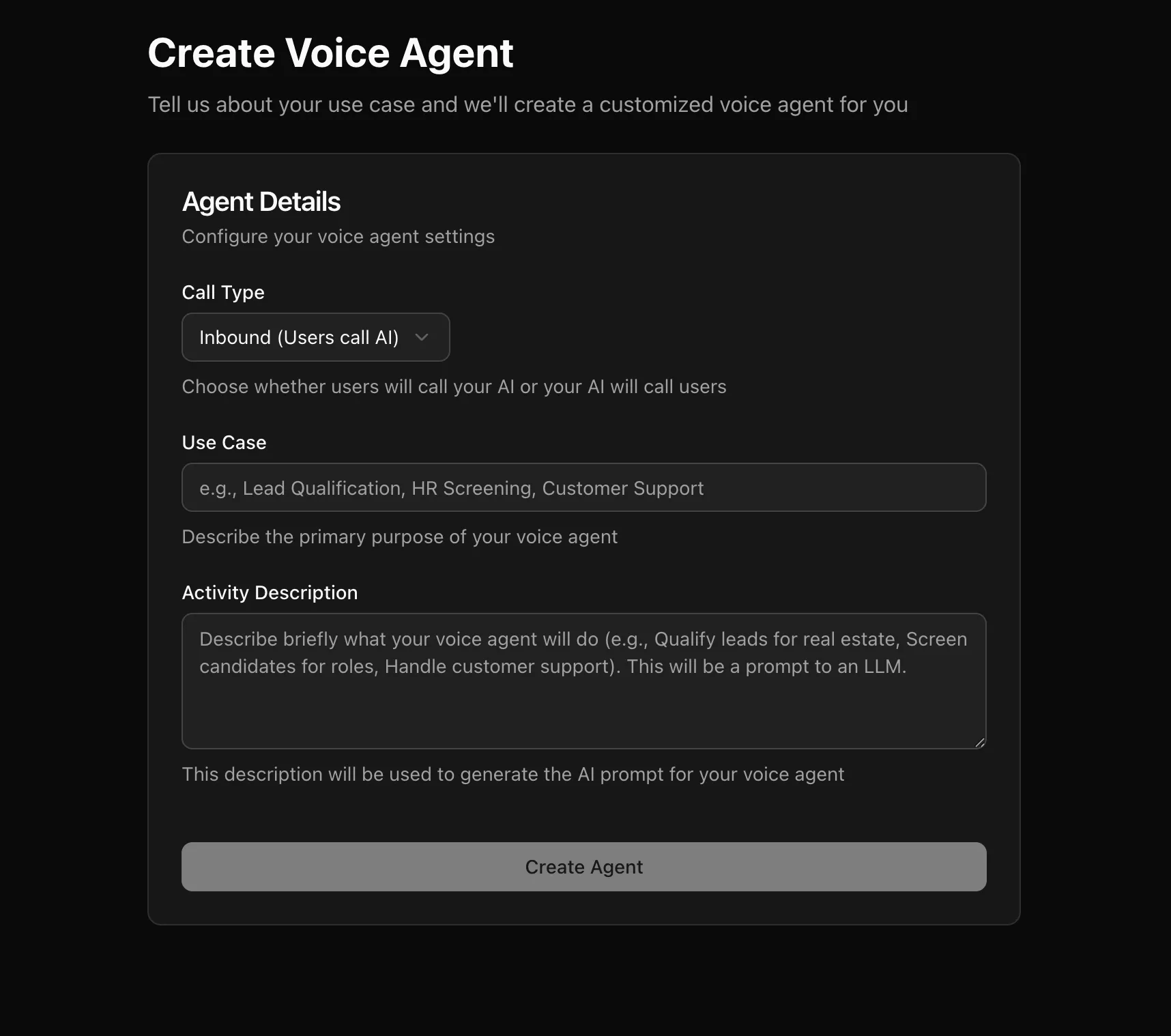 Create a Voice Agent