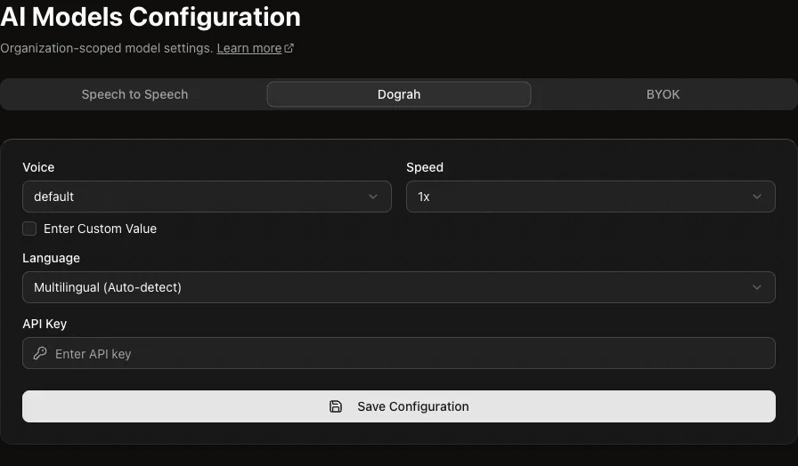 Menace Voice model configuration